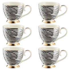 Zestaw kubków porcelanowych 450 ml 6 sztuk AFRICA