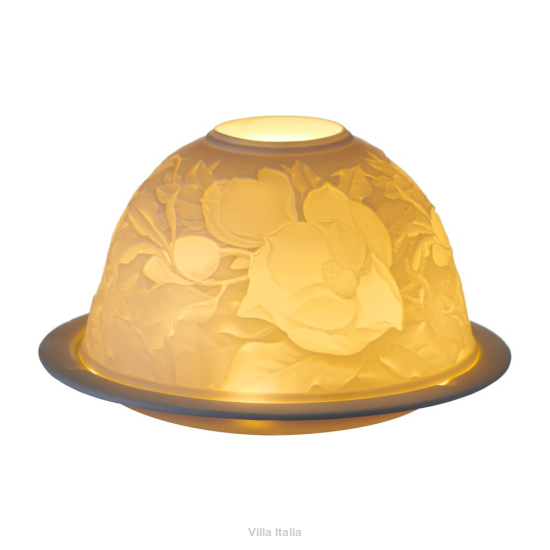 Lampion porcelanowy na tealight 8 cm KWIATY