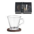 Filiżanka do kawy szklana z podstawką Zestaw prezentowy BRUNA 1