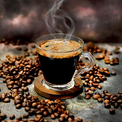 Filiżanka do kawy szklana z podstawką Zestaw prezentowy BRUNA