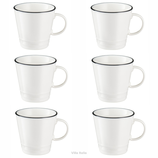 Zestaw kubków porcelanowych 350 ml 6 sztuk NOSTALGIA