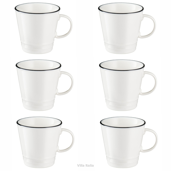 Zestaw kubków porcelanowych 350 ml 6 sztuk NOSTALGIA