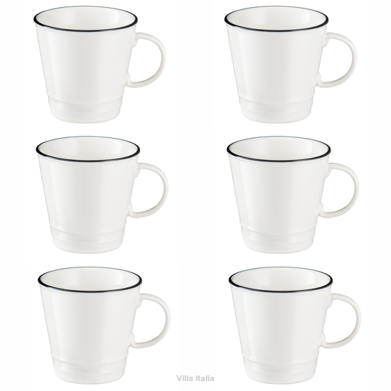 Zestaw kubków porcelanowych 350 ml 6 sztuk NOSTALGIA
