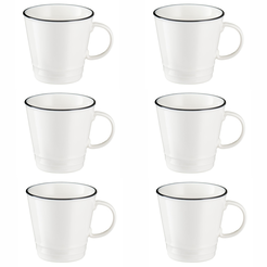 Zestaw kubków porcelanowych 350 ml 6 sztuk NOSTALGIA