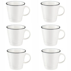 Zestaw kubków porcelanowych 350 ml 6 sztuk NOSTALGIA