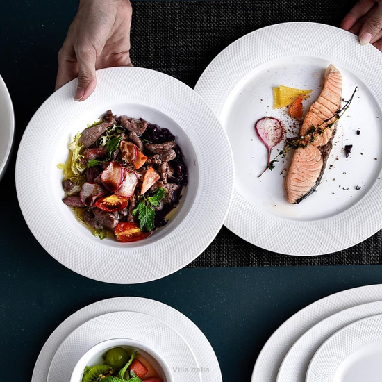 Serwis obiadowo kawowy na 6 osób porcelanowy DAMALI