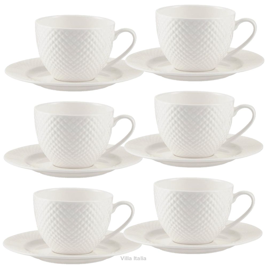 Filiżanki do kawy z eleganckiej białej porcelany kostnej