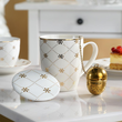 Kubek z zaparzaczem i przykrywką 350 ml porcelanowy FABIOLA 1