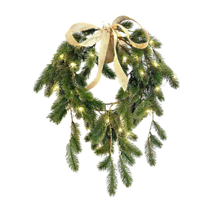 Wianek bożonarodzeniowy na drzwi z lampkami LED 35 cm