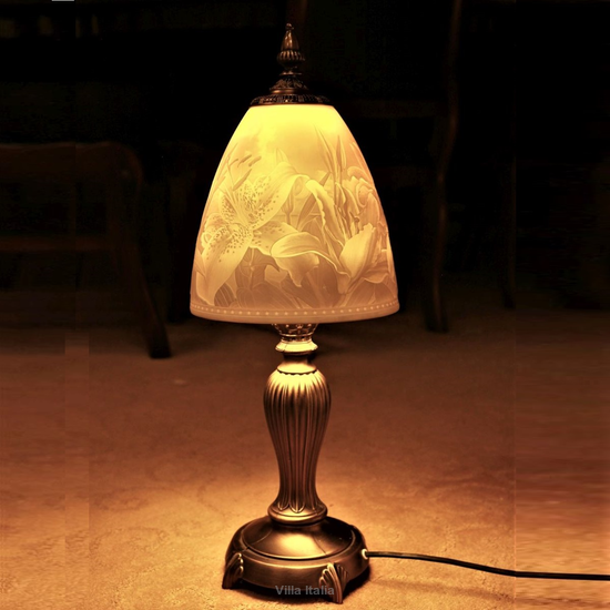 Lampa stołowa porcelanowa 55 cm Kwiaty