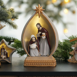 Szopka bożonarodzeniowa LED 23 cm HOLY FAMILY