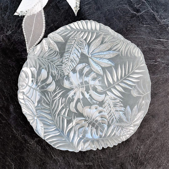 Talerzyk deserowy szklany 21 cm AMAZON Silver
