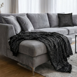 welurowy pled czarno-srebrny