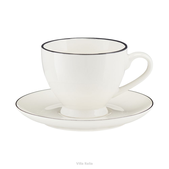 filiżanka porcelanowa z czarną obwódką