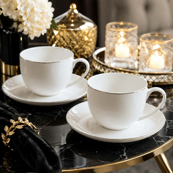 Zestaw dwóch filiżanek 250ml porcelanowych UNICO 23