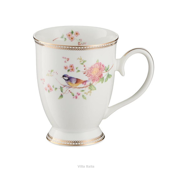 elegancki kubek porcelanowy ze złotym zdobieniem 