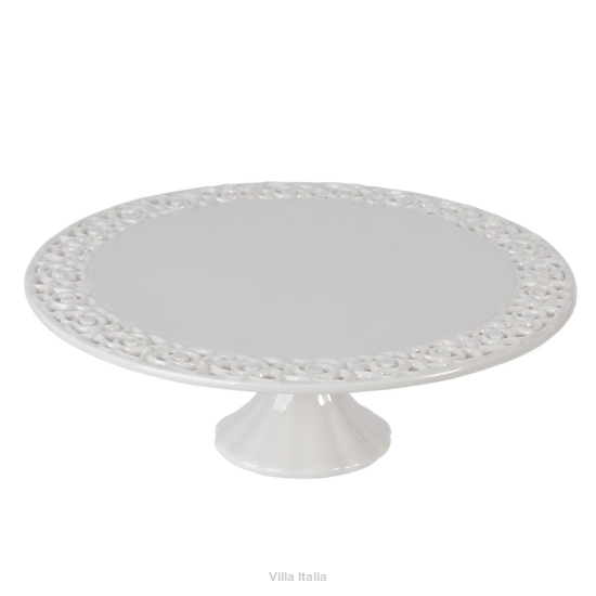 Patera do ciasta porcelanowa 30 cm ażurowa CLARA IVORY