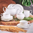 Filiżanka do kawy lub herbaty porcelanowa 200 ml ze spodkiem HATTY PLATIN  1