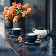 Serwis kawowy na 6 osób porcelanowy Zestaw prezentowy BLUE VELVET 10