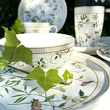 Serwis obiadowo kawowy porcelanowy na 6 osób NORIKO WHITE 7