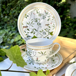 Serwis obiadowo kawowy porcelanowy na 6 osób NORIKO WHITE 4
