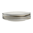 elegancki talerz obiadowy porcelanowy z czarną obwódką