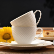Komplet filiżanek do kawy herbaty porcelanowych 250 ml 6 sztuk BARI GOLD 1