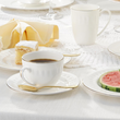 Spodek pod filiżankę porcelanowy 16 cm porcelanowy MESYNA GOLD 2