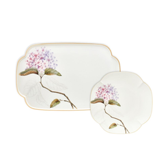 Zestaw do ciasta porcelanowy na 6 osób z paterą MAGIC BLOOMS