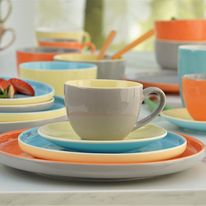 Serwis kawowy porcelanowy na 6 osób BORNEO mix