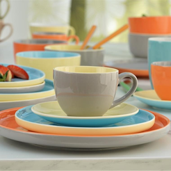 Serwis kawowy porcelanowy na 6 osób BORNEO mix