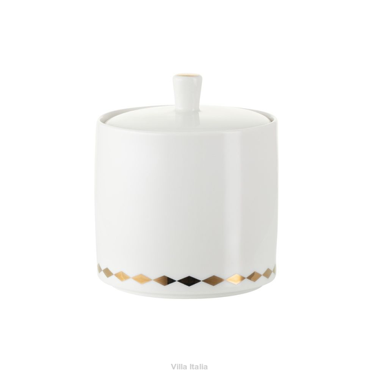 Cukiernica porcelanowa ze złotym wzorem