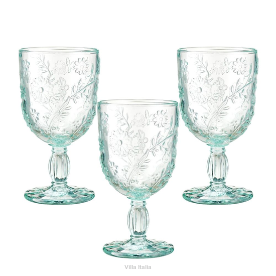 Kieliszki na wodę turkusowe, ze szkła barwionego