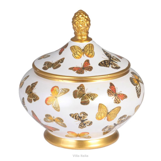 Amfora porcelanowa Pojemnik dekoracyjny MARIPOSA 21 cm