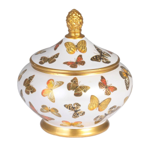 Amfora porcelanowa Pojemnik dekoracyjny MARIPOSA 21 cm