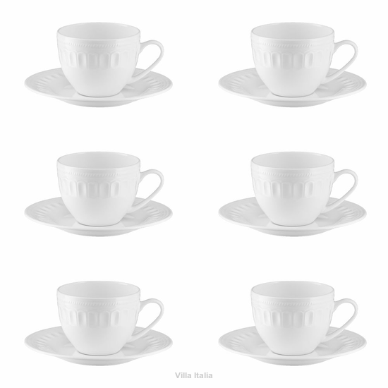 Komplet filiżanek do espresso 100 ml 6 sztuk MESYNA WHITE