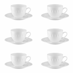 Komplet filiżanek do espresso 100 ml 6 sztuk MESYNA WHITE