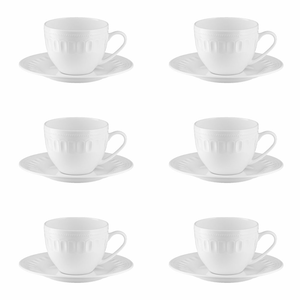 Komplet filiżanek do espresso 100 ml 6 sztuk MESYNA WHITE