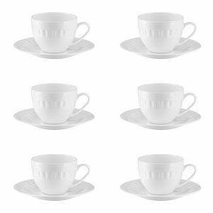Komplet filiżanek do espresso 100 ml 6 sztuk MESYNA WHITE