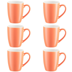 Zestaw kubków porcelanowych 300 ml 6 sztuk BORNEO orange