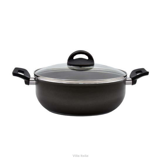 Garnek aluminiowy z przykrywką szklaną