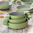 Garnek granitowy 28 cm niski TRESTELLE zielony 4