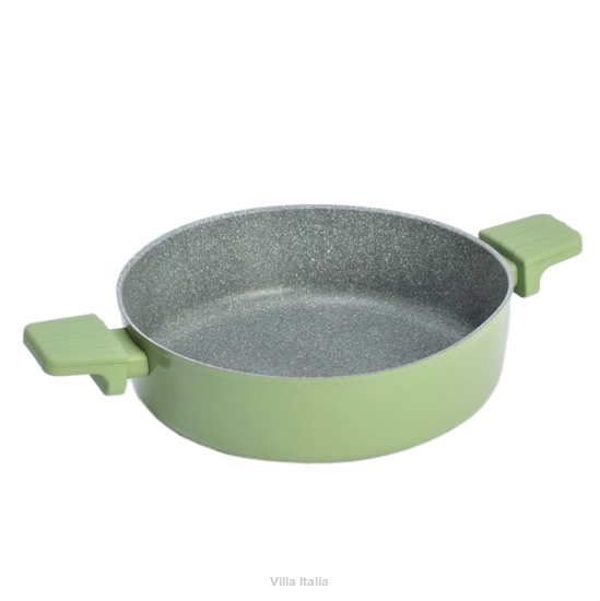 Garnek granitowy 28 cm niski TRESTELLE zielony