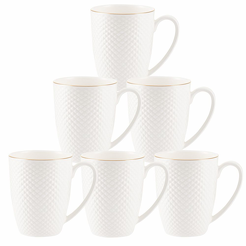 Zestaw kubków porcelanowych 350 ml 6 sztuk BARI GOLD