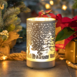 Lampion srebrny szklany NOTTE - LED śnieg 1
