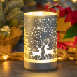 Lampion srebrny szklany NOTTE - LED śnieg 1