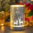 Lampion srebrny szklany NOTTE - LED śnieg 1