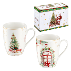 Kubki świąteczne zestaw 2 sztuki porcelanowe CHRISTMAS TREE
