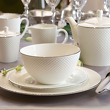 Talerz płytki porcelanowy platynowa linia 27 cm BARI PLATIN 1