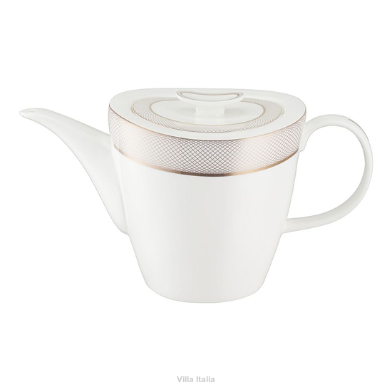 dzbanek porcelanowy owalny ze złotym wzorem